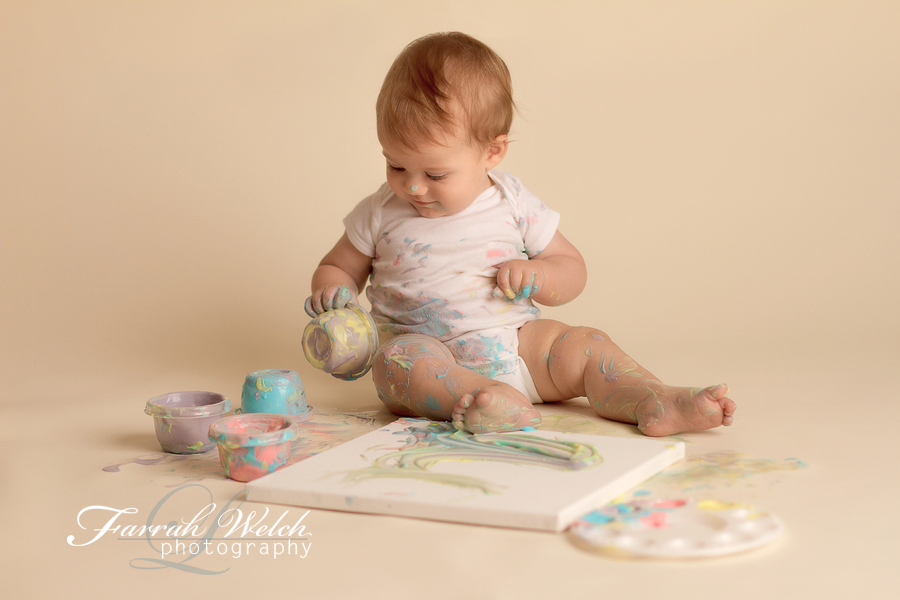 santa clarita photographer yogurt painting session 