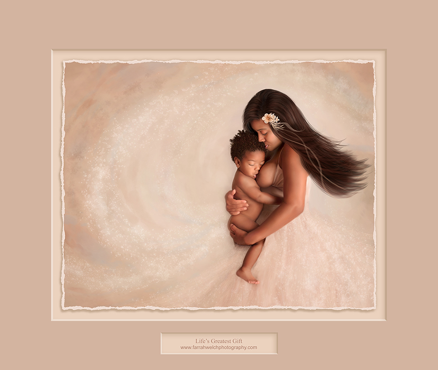 breastfeeding painting, santa clarita breastfeeding photographer